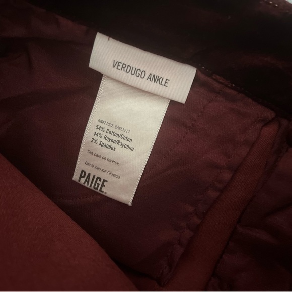 Paige Velvet Verdugo Ankle Pants size 28 - Picture 7 of 8